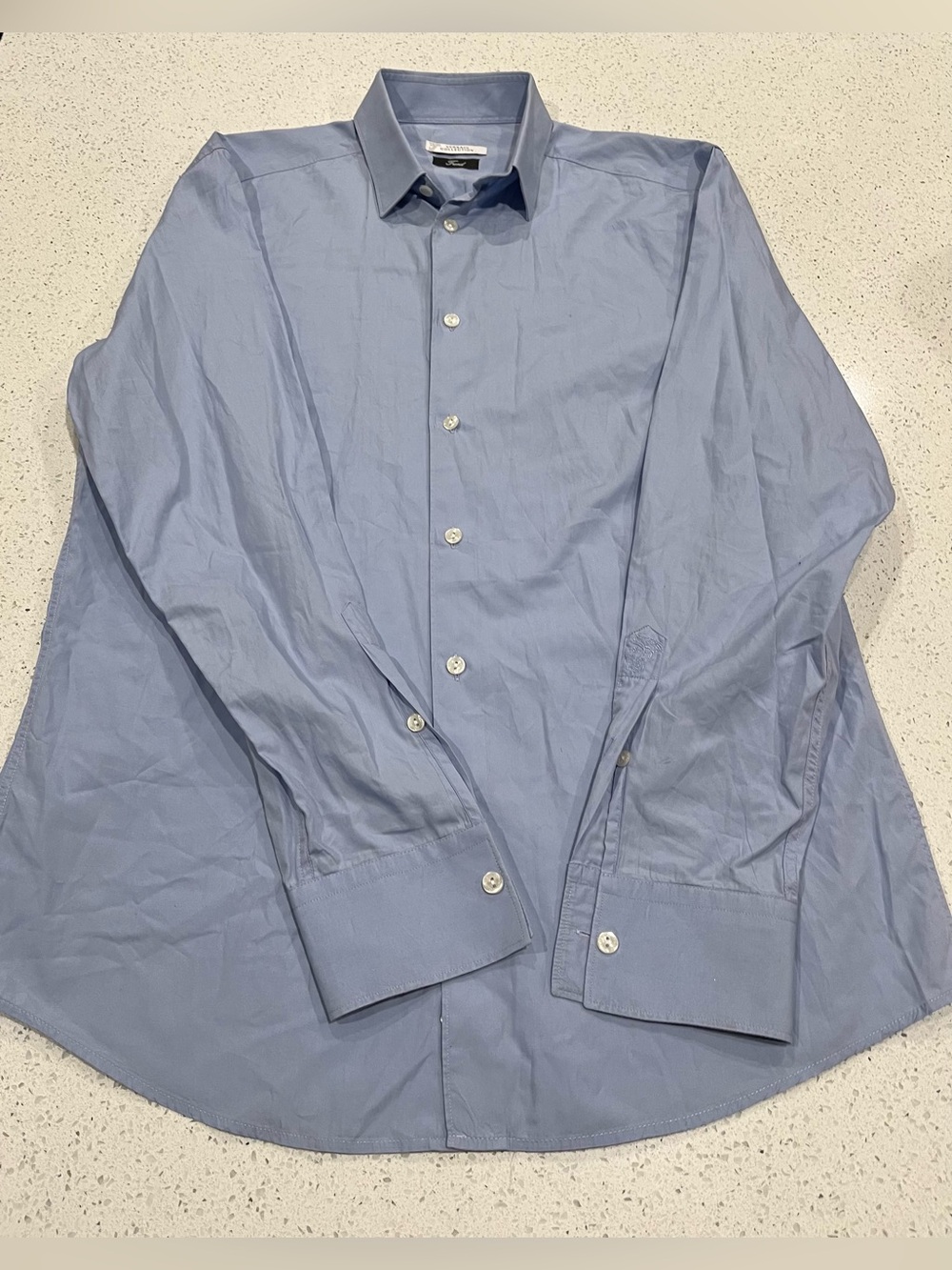 Versace Collection Men Periwinkle Blue Long Sleeve Shirt Size 41 Made In Italy